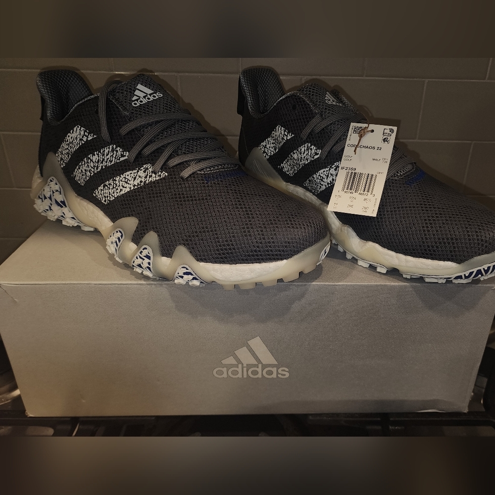 Adidas Charcoal and White Running Shoes